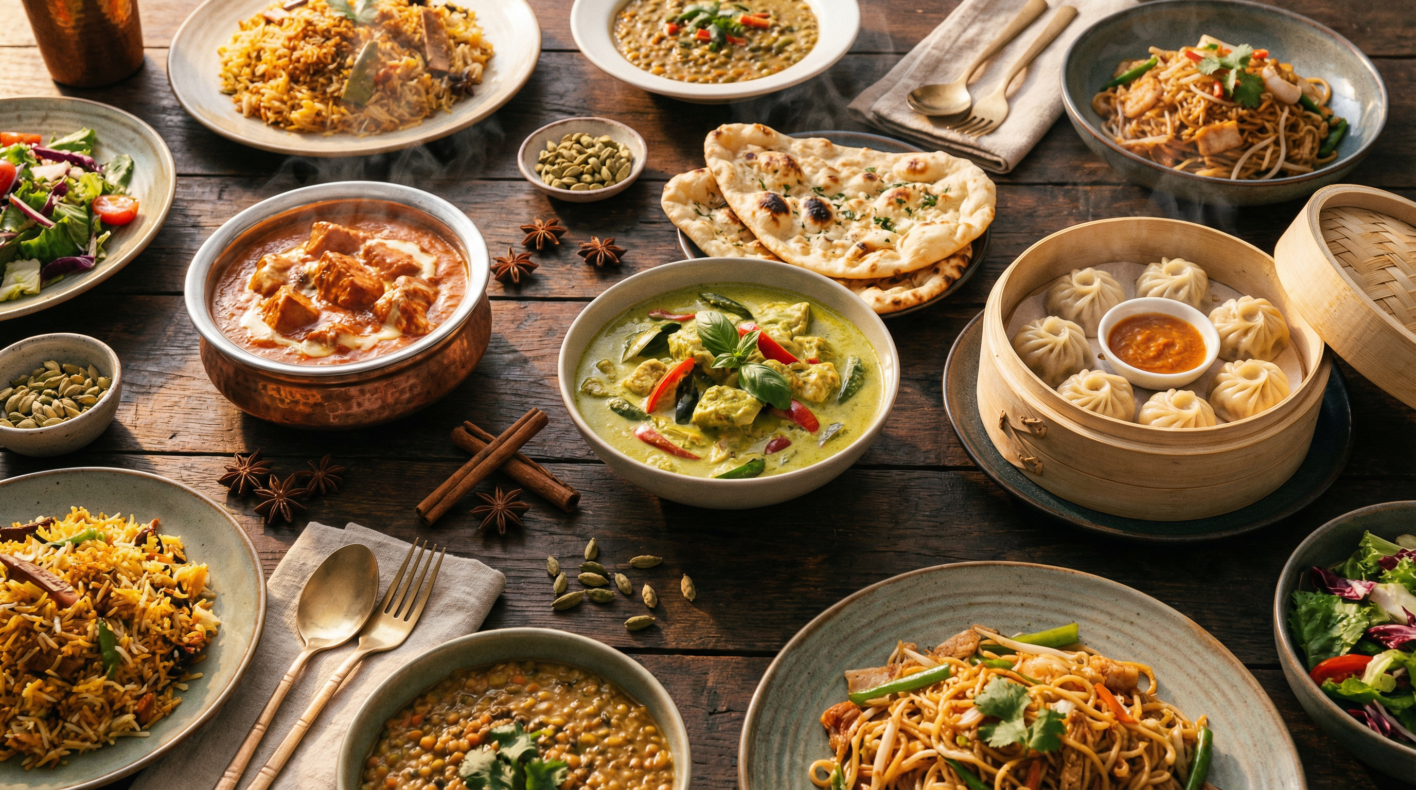 Authentic Asian Cuisine Spread